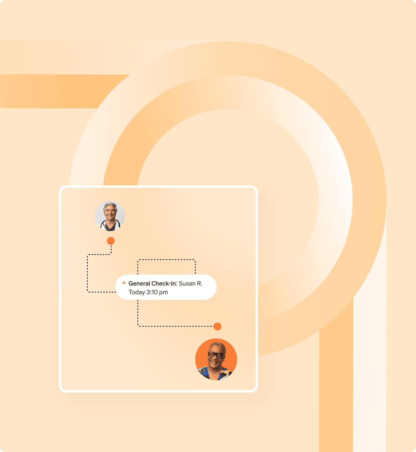 A simple illustrated map of a county with health center locations marked.